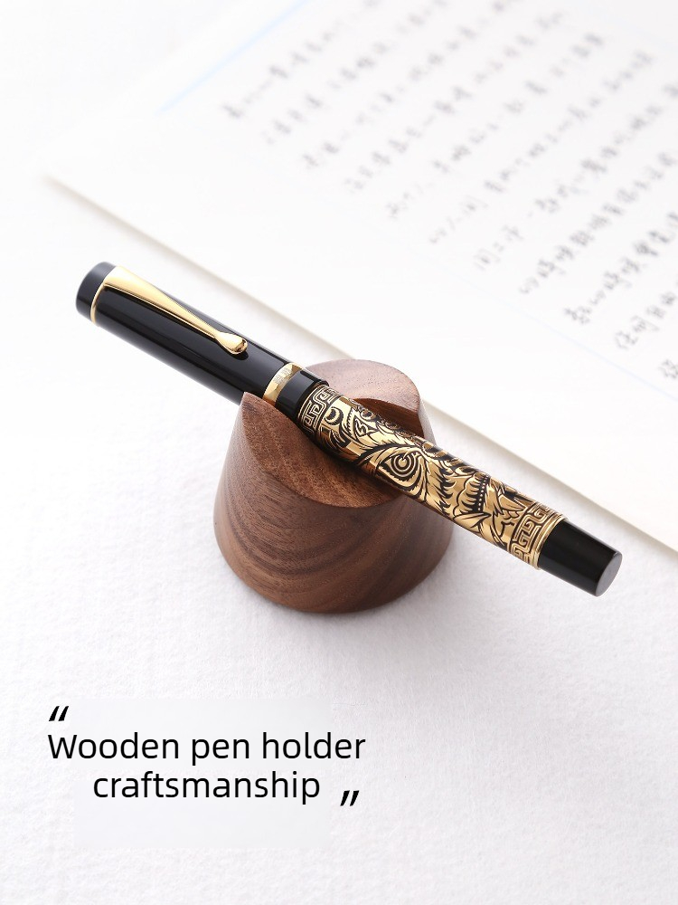 Wooden Fountain Pen Desk Stand Holder - Tempat Pena Kayu Walnut untuk Pen