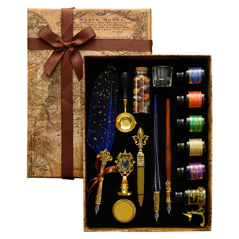 Glass Dip Pen Calligraphy Ink Set - Pena Celup Kaca Klasik 18 Ujung