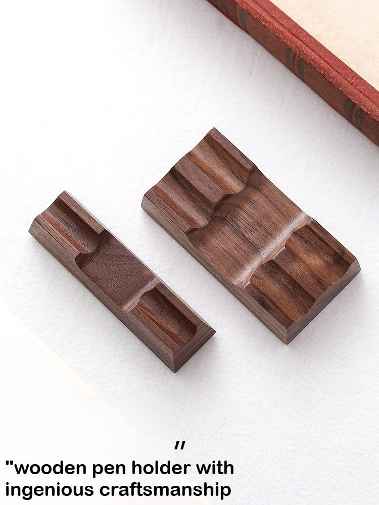 Wooden Fountain Pen Desk Stand Holder - Tempat Pena Kayu Walnut untuk Pena