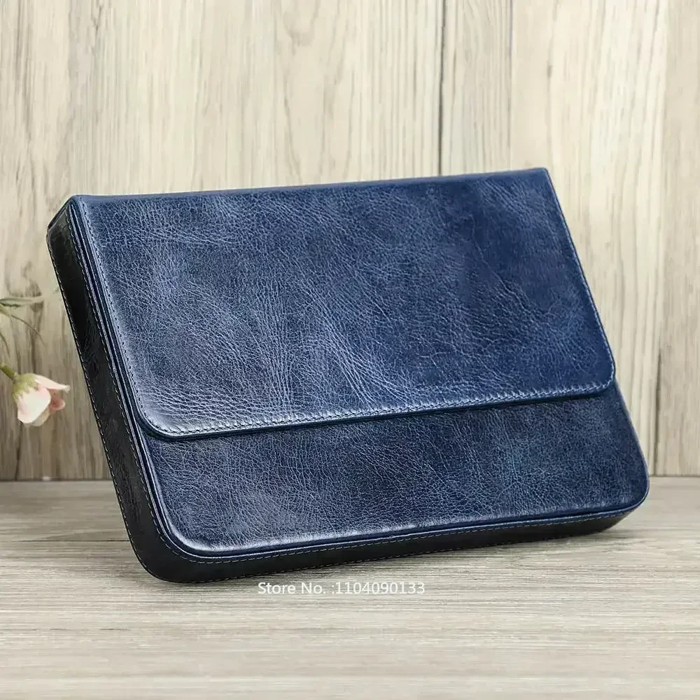 Leather Fountain Pen Case 3 Slots Pouch - Kotak Penyimpanan Pena Kulit Asli Mewah
