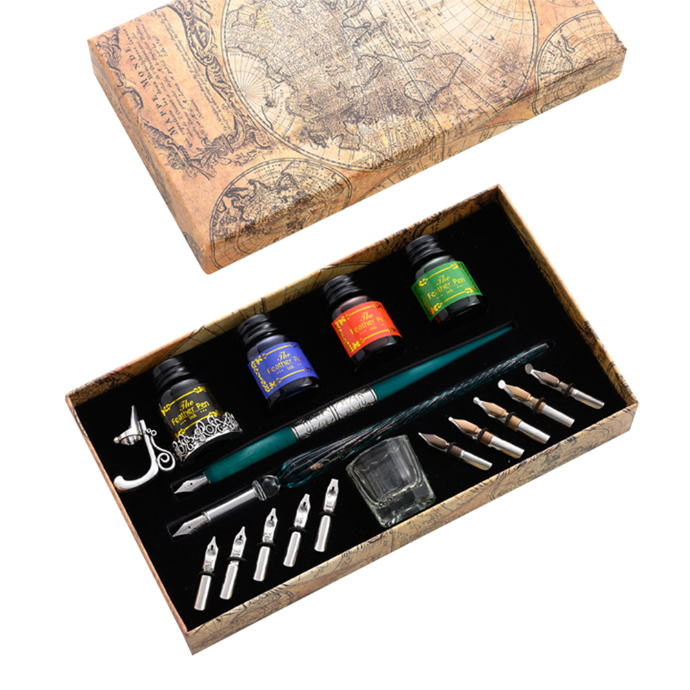 Set Pena Celup Unik, Set Pena  - Glass Dip Pen Calligraphy Ink Set ulasan dan harga