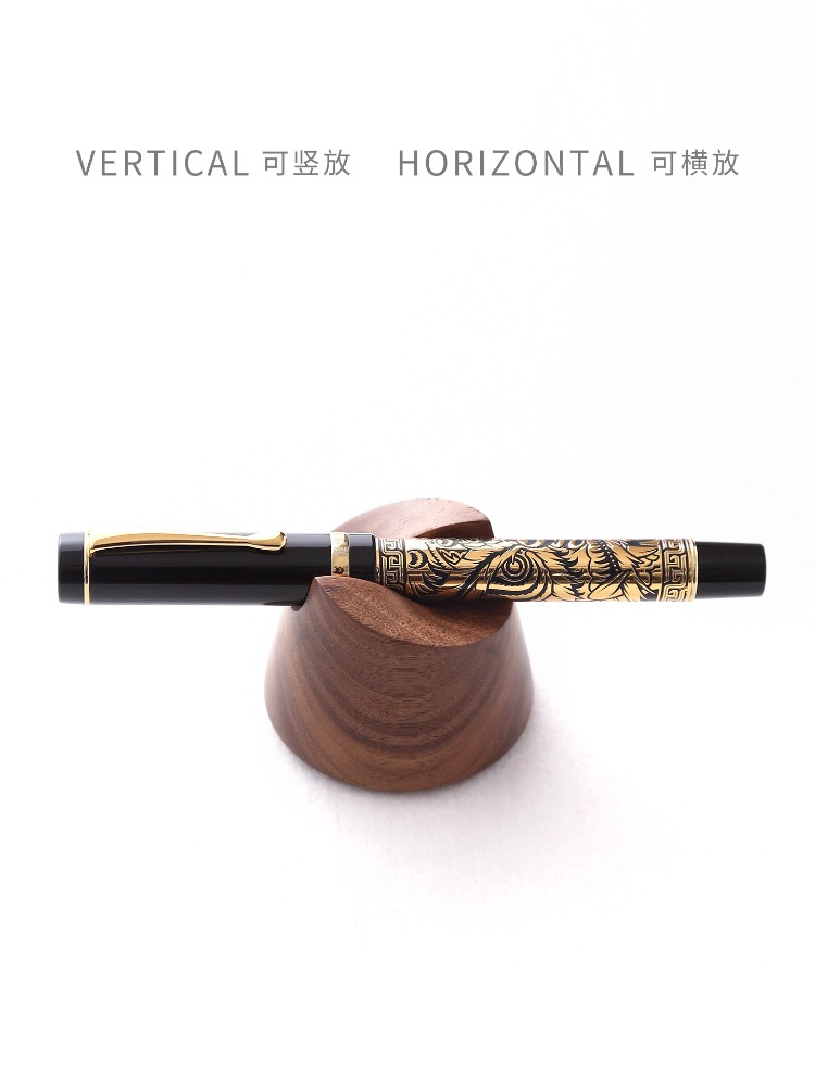 Tempat Pena Kayu Walnut untuk  - Wooden Fountain Pen Desk Stand Holder ulasan dan harga
