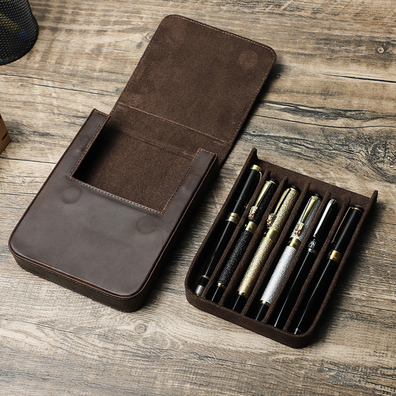 Kotak Tas Pena Kulit Asli Mewa - Leather Fountain Pen Case 3 Slots Pouch ulasan dan harga