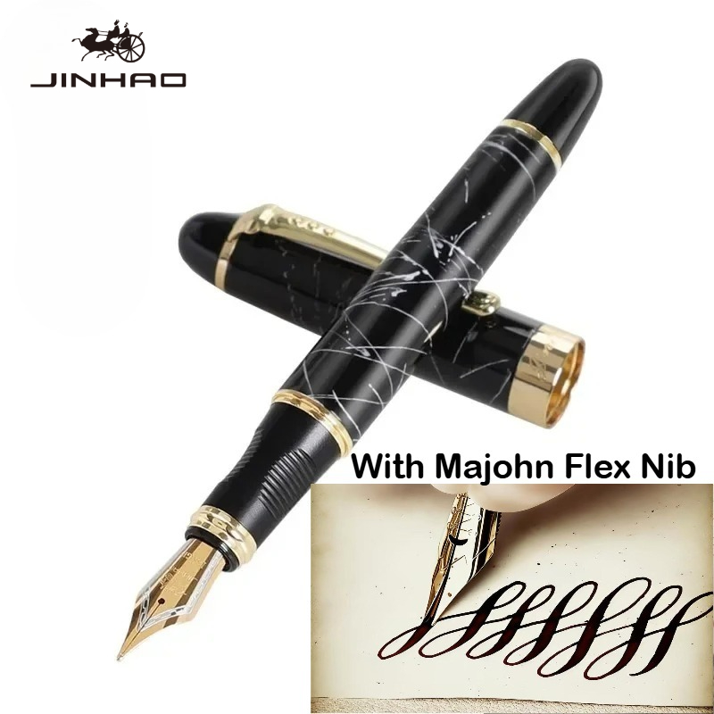 Pena Fountain Pen JINHAO X450  - Fountain Pen Calligraphy Flex Nib ulasan dan harga