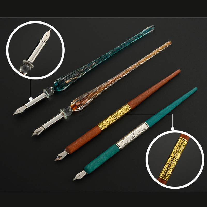Set Pena Celup Kaca Pena Krist - Glass Dip Pen Calligraphy Ink Set ulasan dan harga