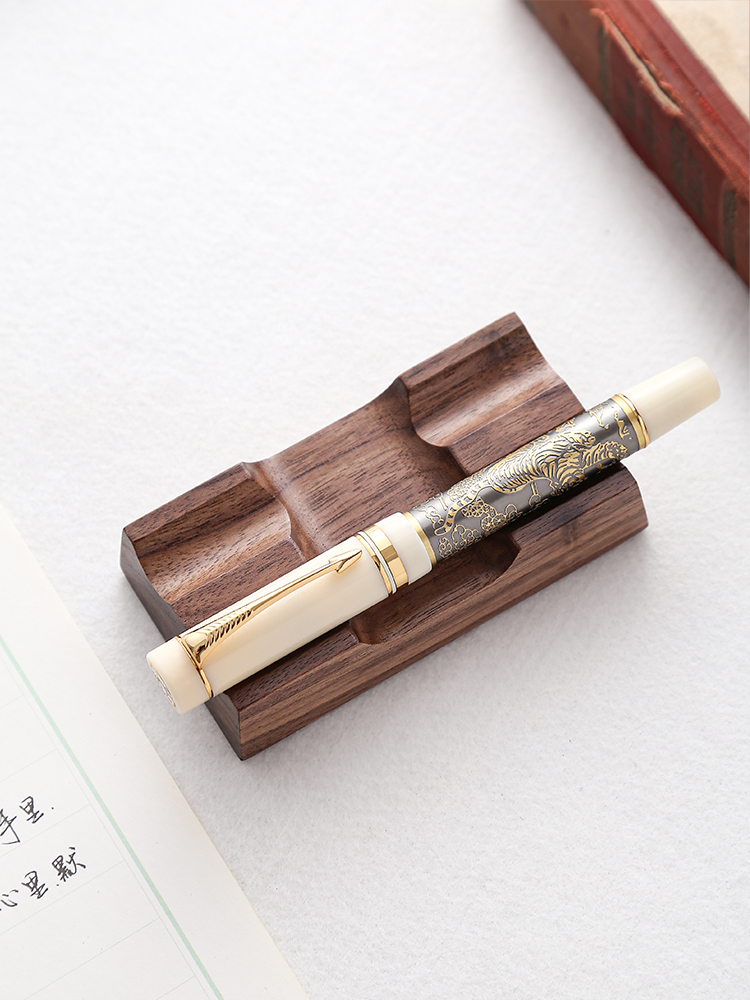 Tempat Pena Kayu Walnut, Organ - Wooden Fountain Pen Desk Stand Holder ulasan dan harga