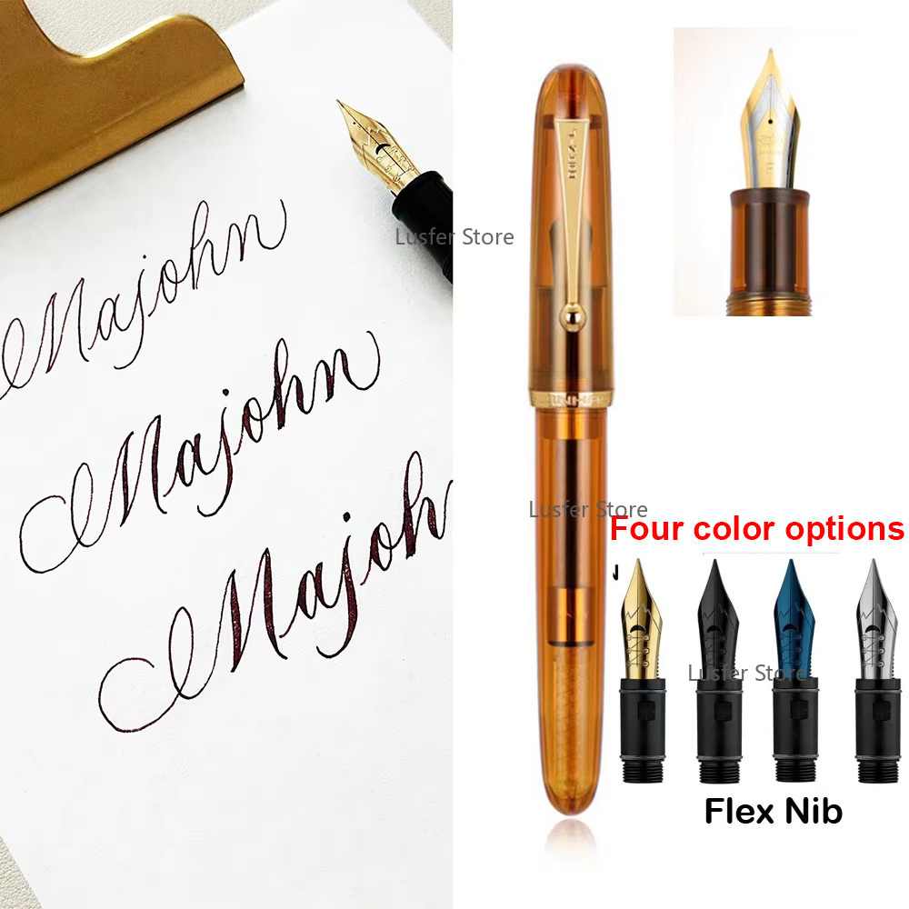 Pena Fountain Transparan Akril - Fountain Pen Calligraphy Flex Nib ulasan dan harga