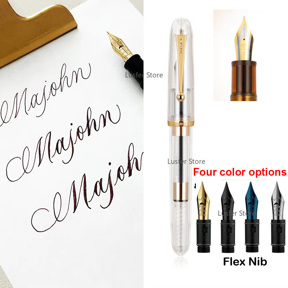 Pena Fountain Transparan Akril - Fountain Pen Calligraphy Flex Nib ulasan dan harga