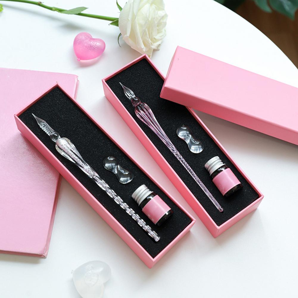 Set Pena Celup Kaca dengan Tin - Glass Dip Pen Calligraphy Ink Set ulasan dan harga