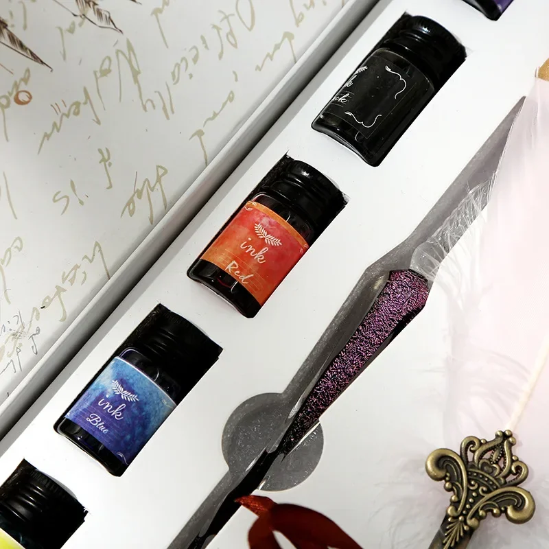 1 buah pena kaca dengan tinta  - Glass Dip Pen Calligraphy Ink Set ulasan dan harga