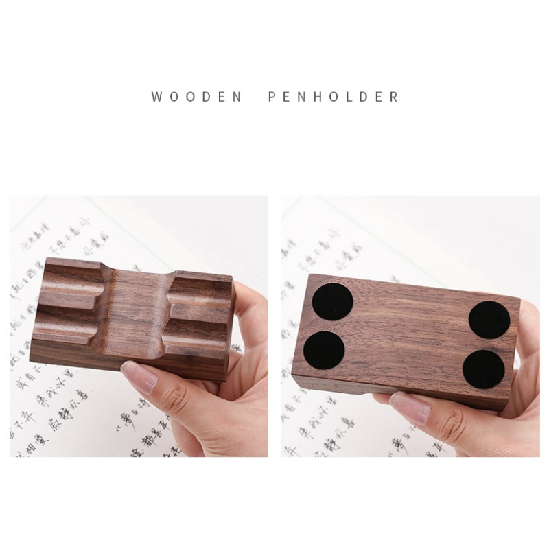 Tempat Pena Kayu Walnut untuk  - Wooden Fountain Pen Desk Stand Holder ulasan dan harga