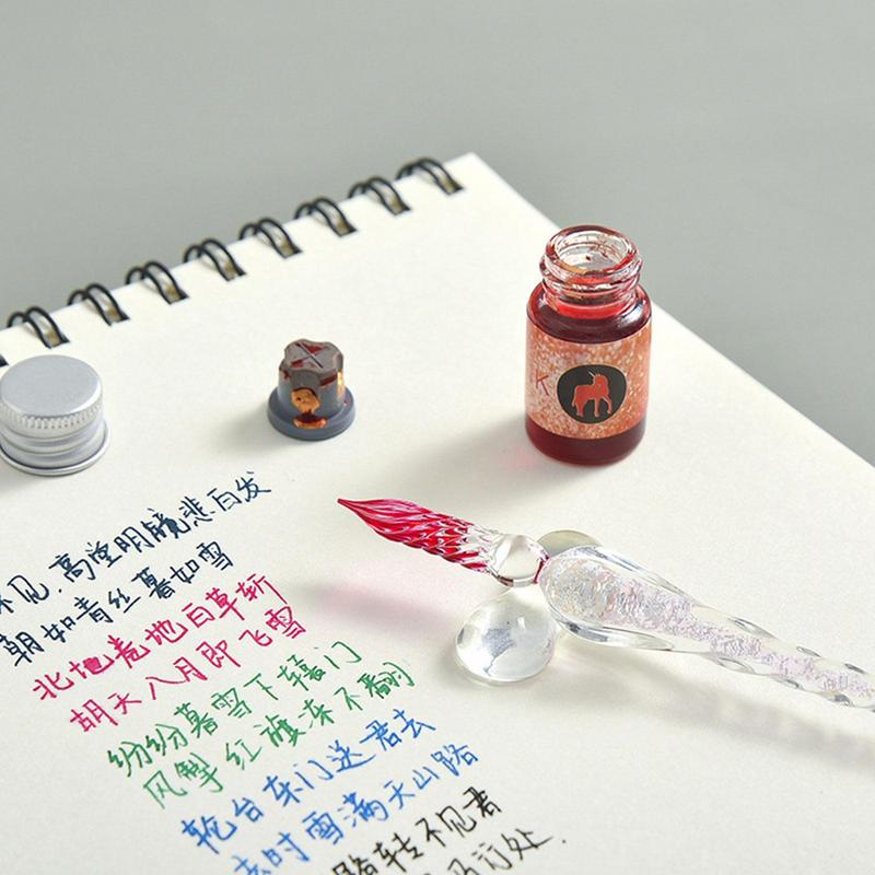 Set pena Dip kaca, pena Dip ka - Glass Dip Pen Calligraphy Ink Set ulasan dan harga