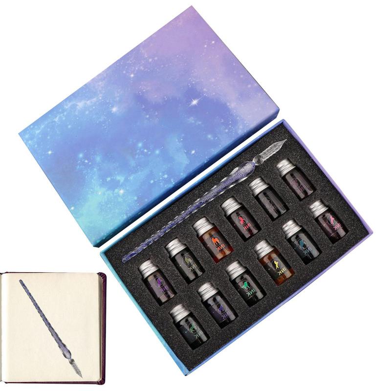 Set pena Dip kaca, pena Dip ka - Glass Dip Pen Calligraphy Ink Set ulasan dan harga