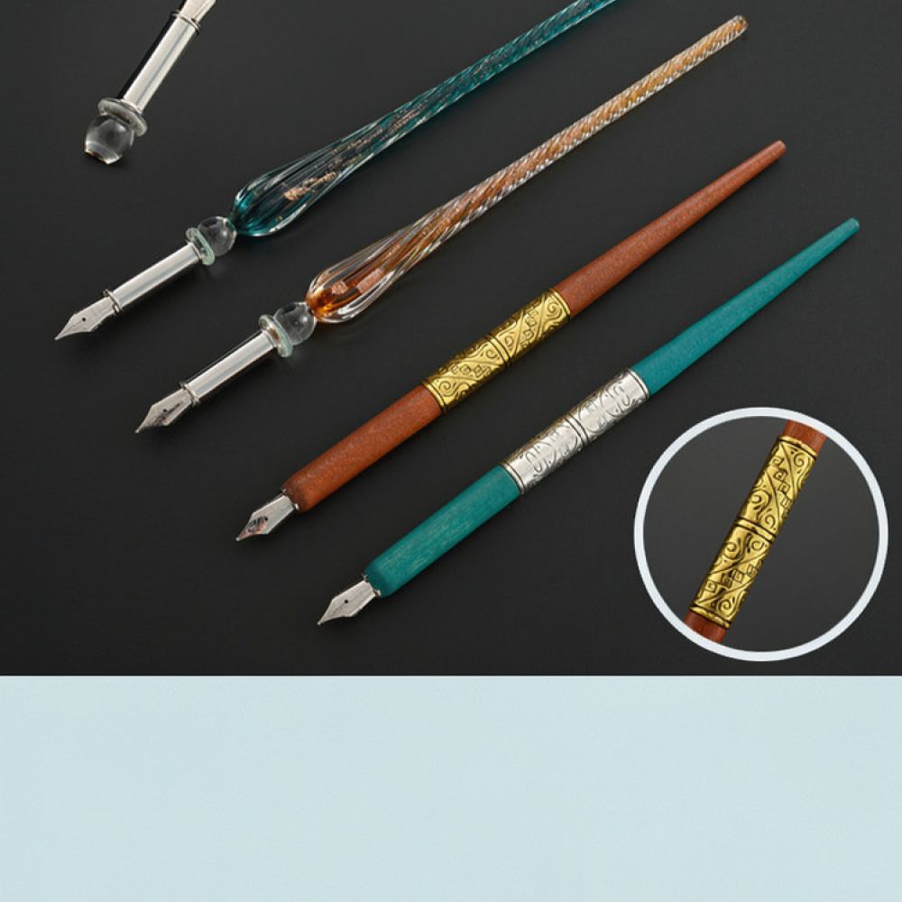 Set Pena Celup Kaca Modern den - Glass Dip Pen Calligraphy Ink Set ulasan dan harga