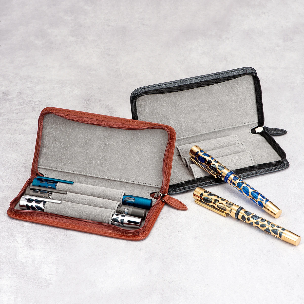 Asvine casing pena tinta kulit - Leather Fountain Pen Case 3 Slots Pouch ulasan dan harga