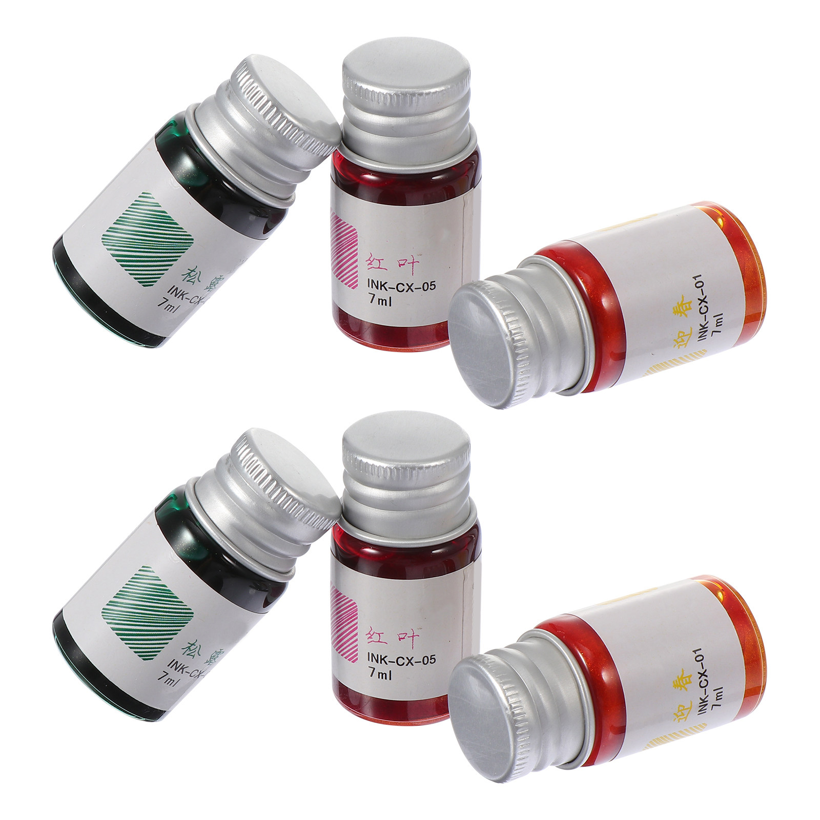 6 Buah Set Tinta Warna Vintage - Glass Dip Pen Calligraphy Ink Set ulasan dan harga