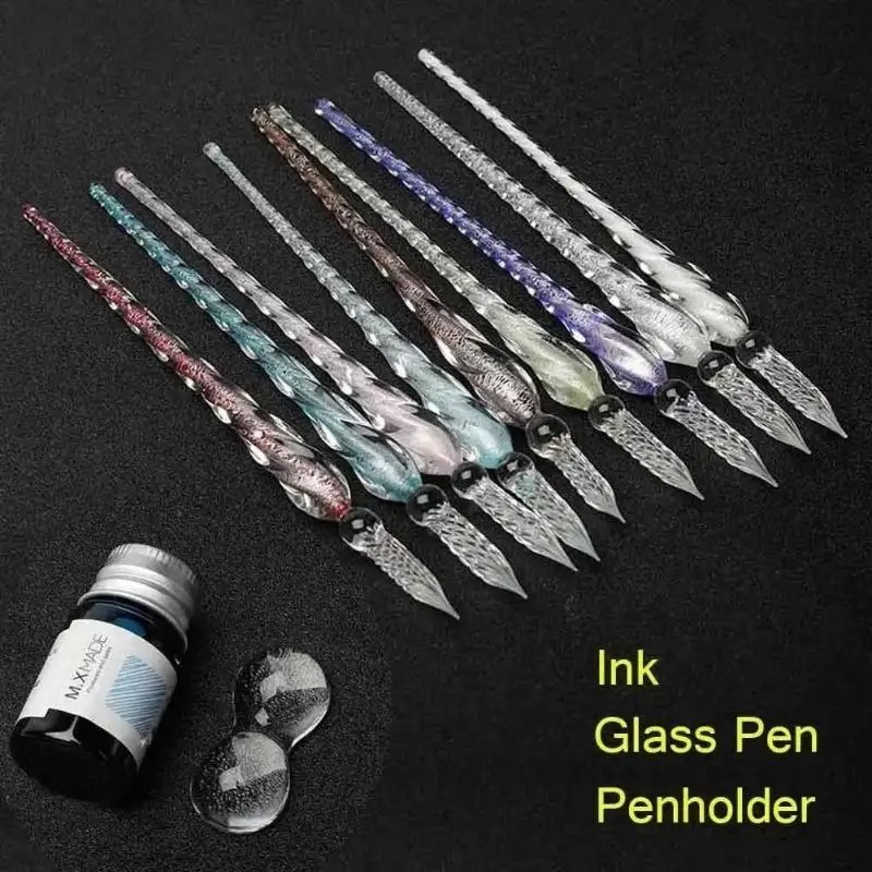 Set Pena Celup Kaca Kristal de - Glass Dip Pen Calligraphy Ink Set ulasan dan harga