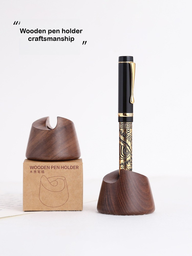 Tempat Pena Kayu Walnut untuk  - Wooden Fountain Pen Desk Stand Holder ulasan dan harga