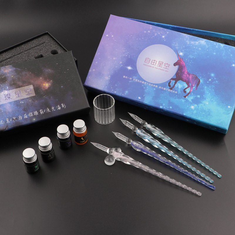 Pena Celup Kaca Buatan Tangan  - Glass Dip Pen Calligraphy Ink Set ulasan dan harga