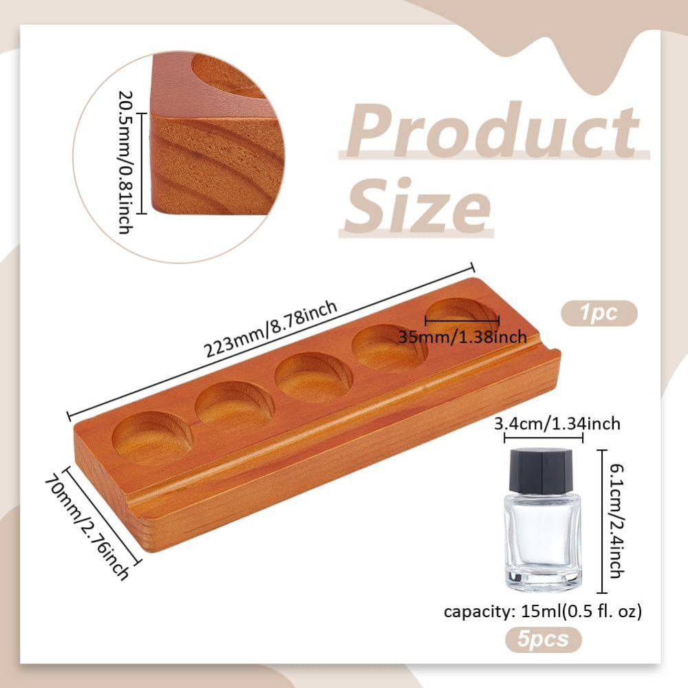 Set Tempat Botol Tinta Kaligra - Wooden Fountain Pen Desk Stand Holder ulasan dan harga