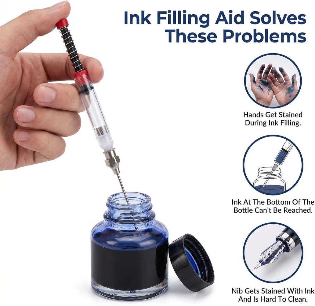 1-10PCS Alat Pengisi Tinta Fou - Fountain Pen Converter Ink Suction ulasan dan harga