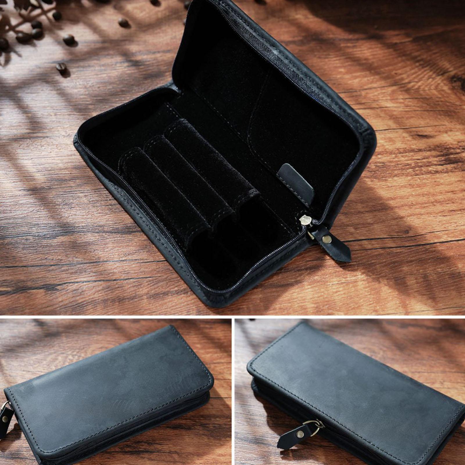 Tas Pena Kulit 3 Slot, Tempat  - Leather Fountain Pen Case 3 Slots Pouch ulasan dan harga