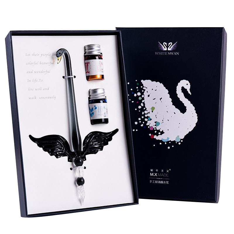 Set Pena Celup Kaca Buatan Tan - Glass Dip Pen Calligraphy Ink Set ulasan dan harga