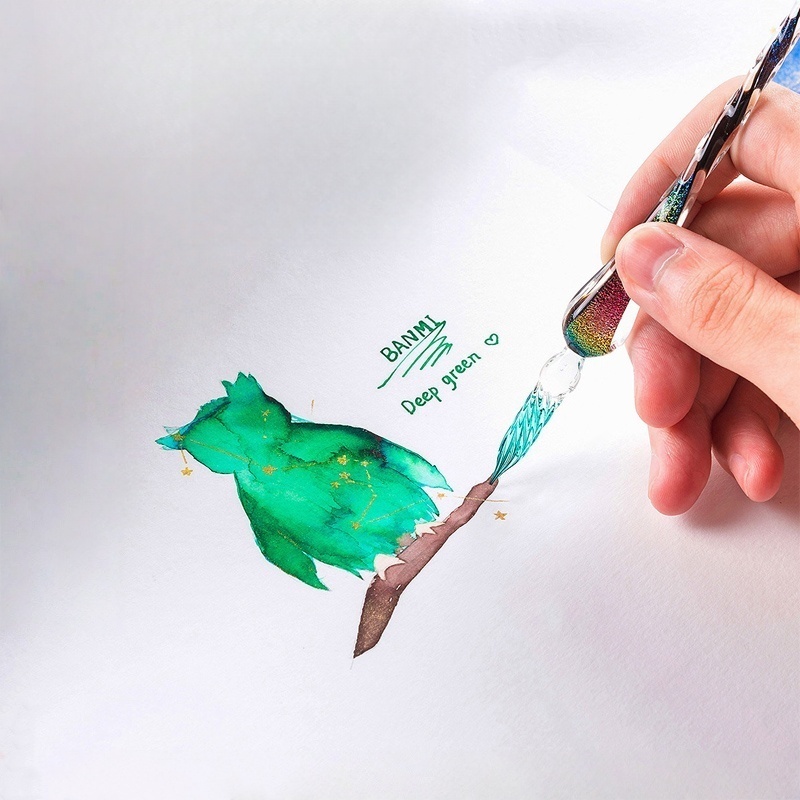 Set Tinta Pena Celup Kaca Bubu - Glass Dip Pen Calligraphy Ink Set ulasan dan harga