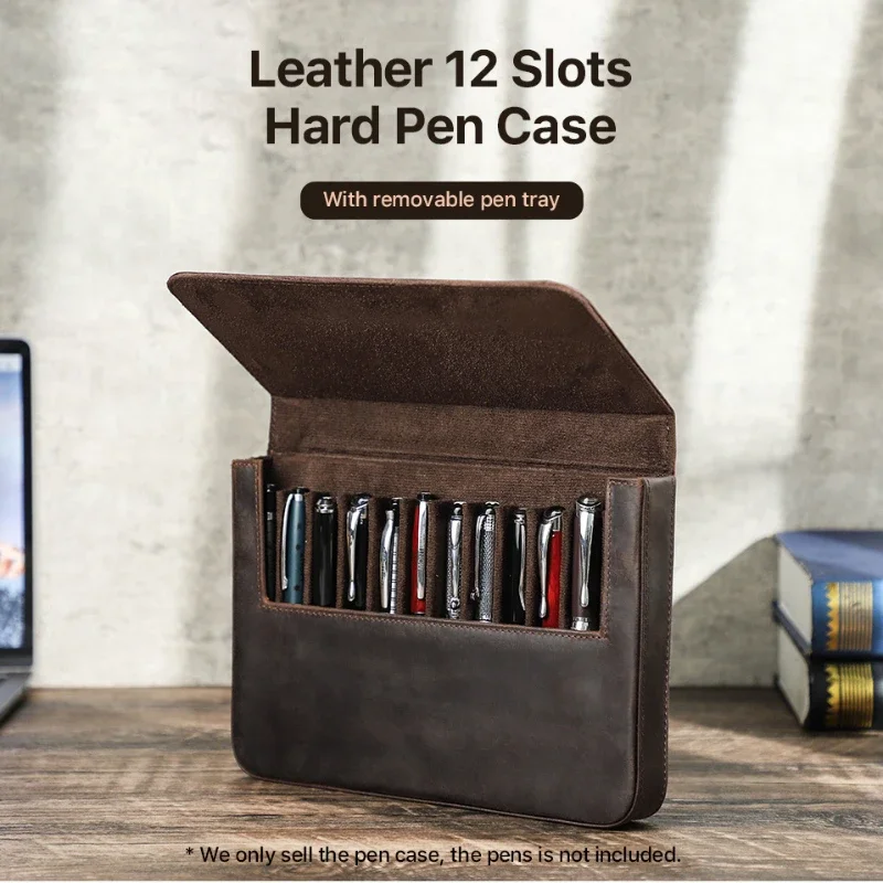 Kotak penyimpan pensil, perala - Leather Fountain Pen Case 3 Slots Pouch ulasan dan harga