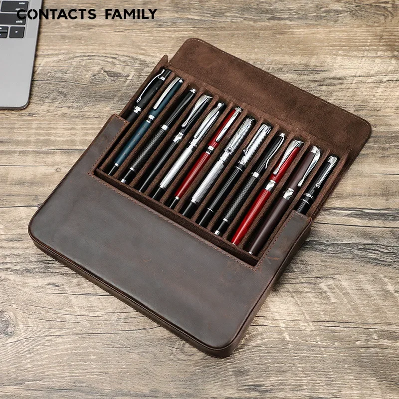 Kotak penyimpan pensil, perala - Leather Fountain Pen Case 3 Slots Pouch ulasan dan harga