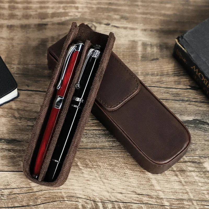 Kotak penyimpan pensil, perala - Leather Fountain Pen Case 3 Slots Pouch ulasan dan harga