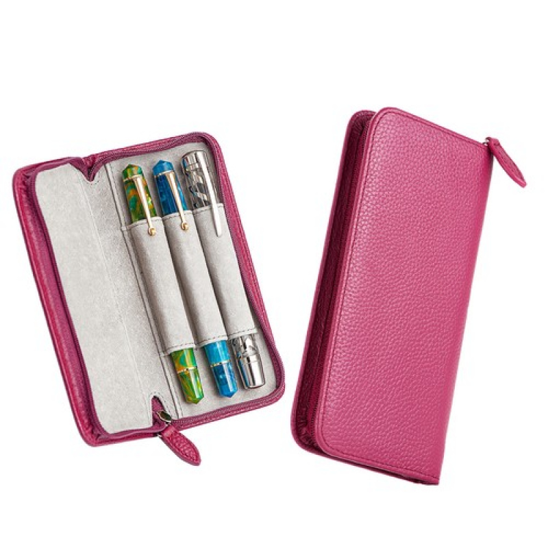 A+ 3 Slot Tempat Pena Kulit As - Leather Fountain Pen Case 3 Slots Pouch ulasan dan harga