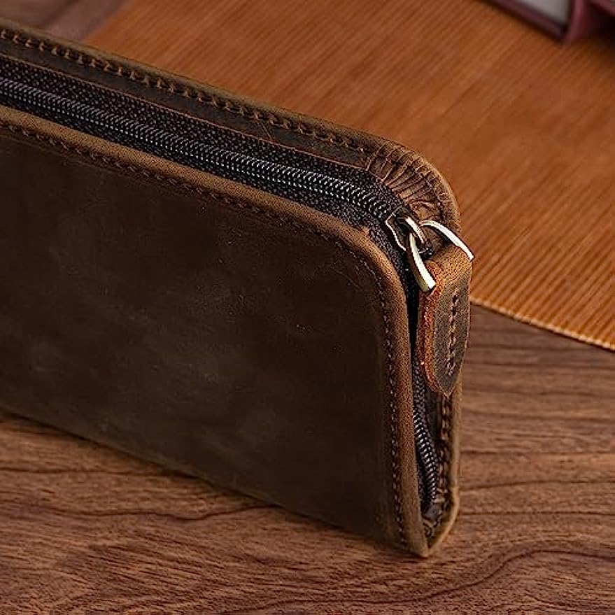 Asvine casing pena tinta kulit - Leather Fountain Pen Case 3 Slots Pouch ulasan dan harga