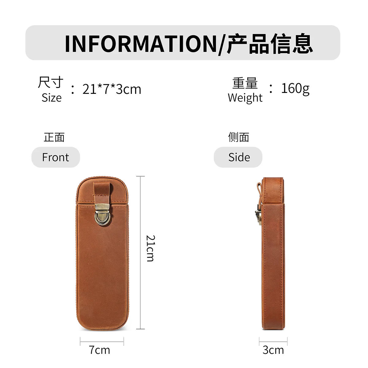 Kotak Pena Kulit Crazy Horse F - Leather Fountain Pen Case 3 Slots Pouch ulasan dan harga