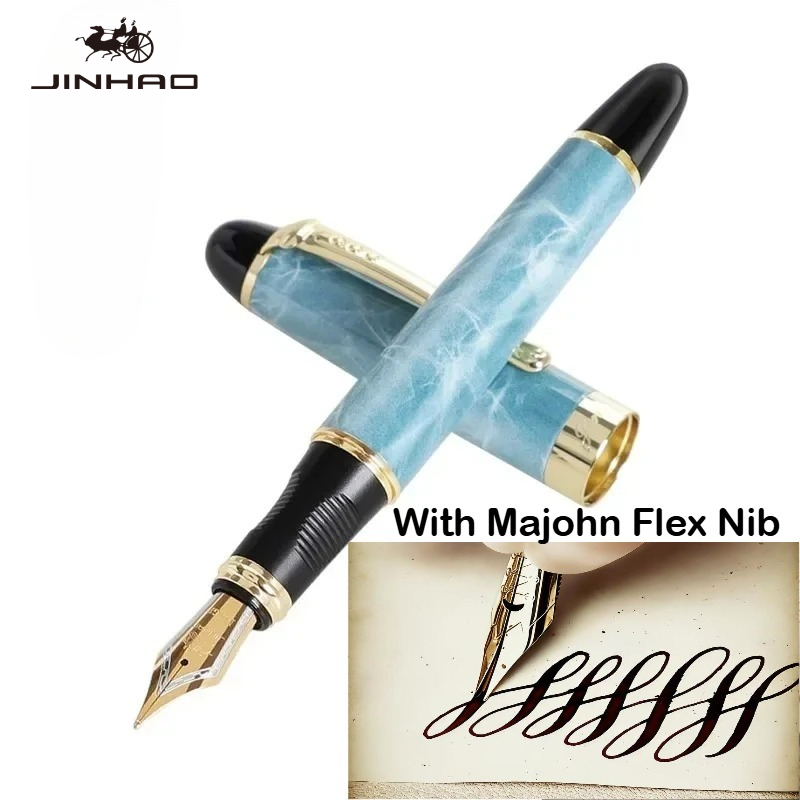 Pena Fountain Metal JINHAO X45 - Fountain Pen Calligraphy Flex Nib ulasan dan harga