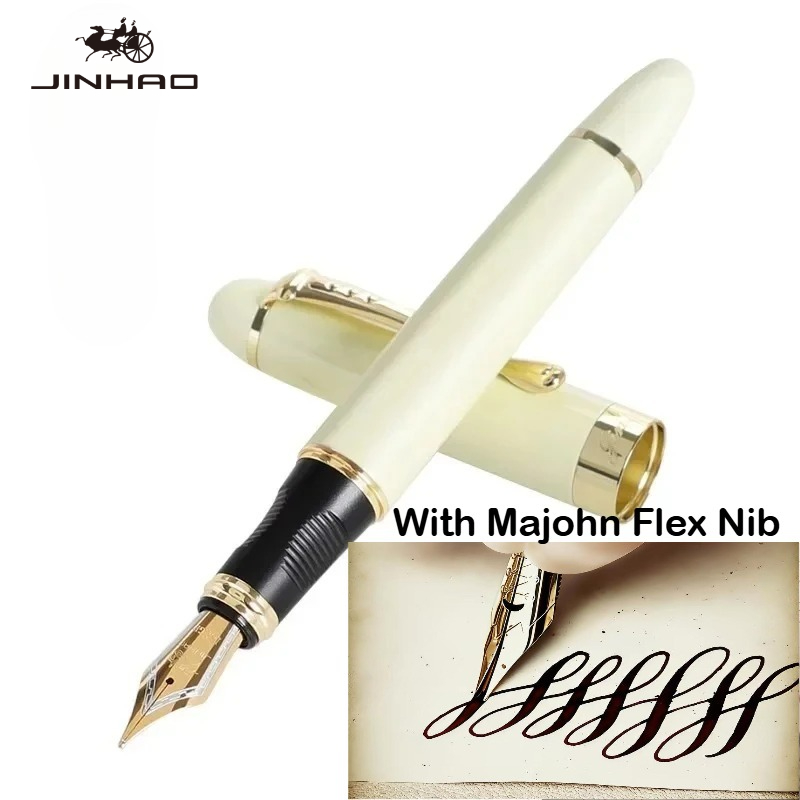 Pena Fountain Metal JINHAO X45 - Fountain Pen Calligraphy Flex Nib ulasan dan harga