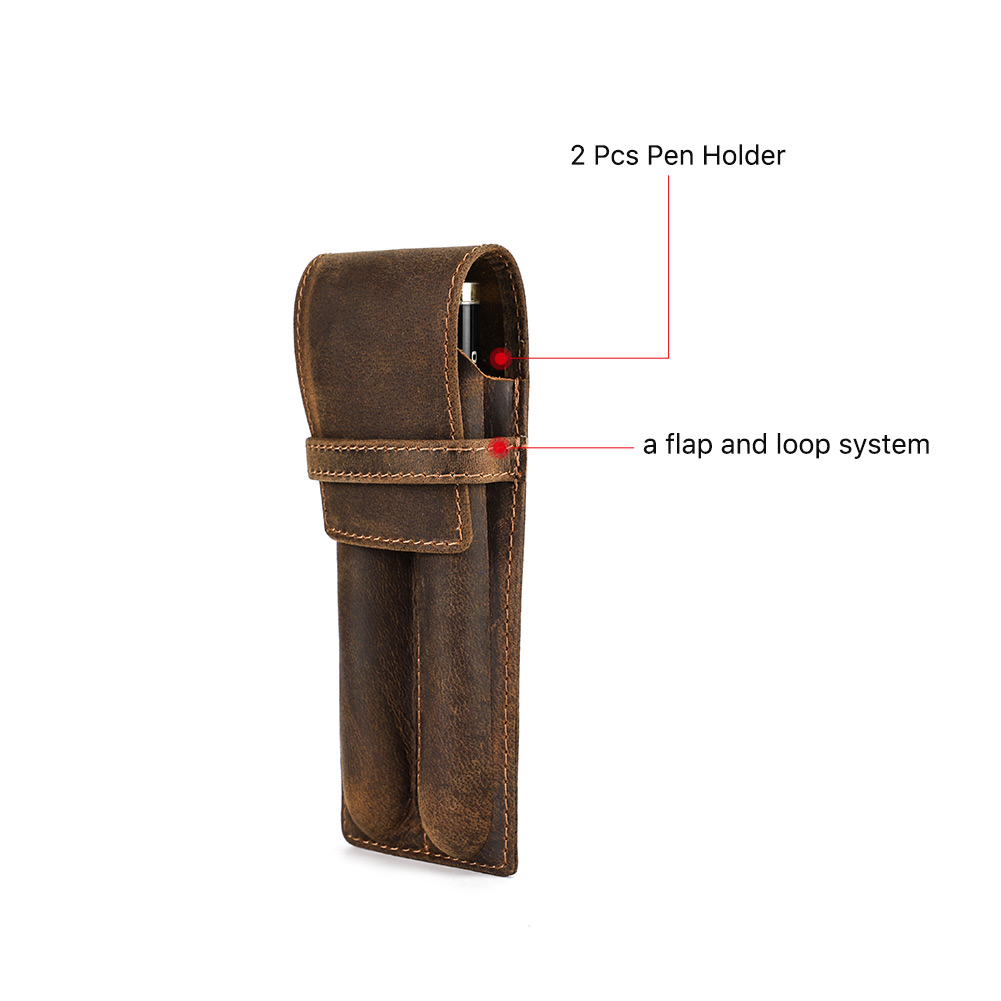 Dompet Koin Mini Antik Kulit S - Leather Fountain Pen Case 3 Slots Pouch ulasan dan harga