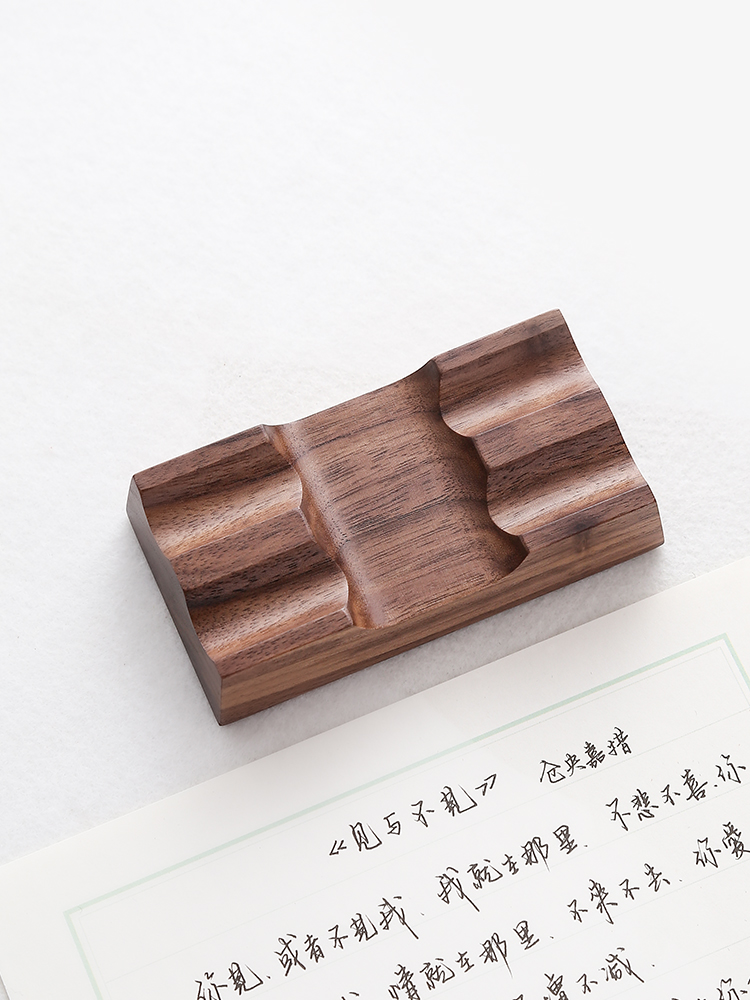 Tempat Pena Kayu Walnut untuk  - Wooden Fountain Pen Desk Stand Holder ulasan dan harga