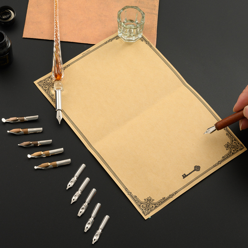 Set Pena Celup Kaca dengan Gag - Glass Dip Pen Calligraphy Ink Set ulasan dan harga