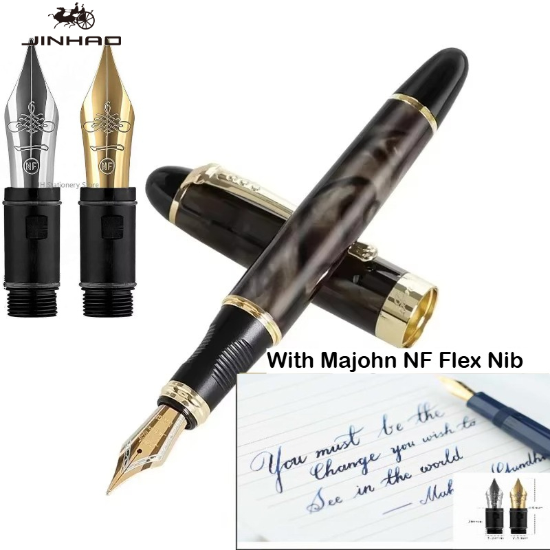 Pena Tinta JINHAO X450 dengan  - Fountain Pen Calligraphy Flex Nib ulasan dan harga